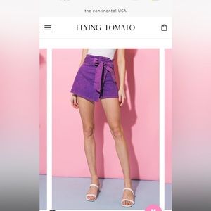 Purple Acid Washed denim skort